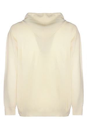 Cream white virgin wool sweatshirt with hood MAURO GRIFONI | GV110015127045